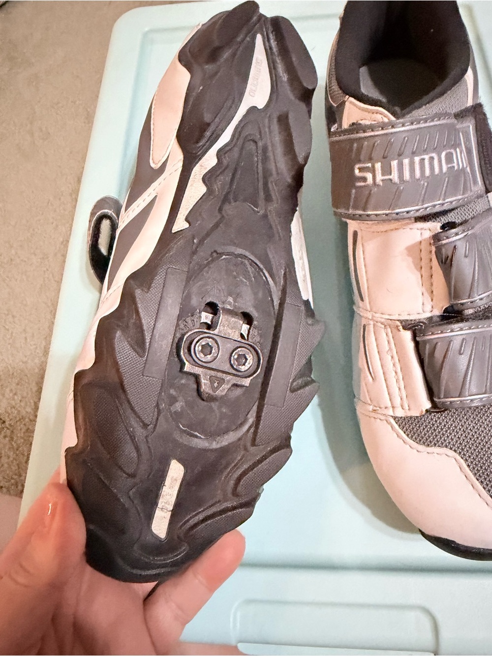 Shimano womens White and Gray Cycling Sneakers size 40/7us - Picture 2 of 5